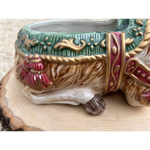 Fitz & Floyd Vintage 1996 Reindeer Lidded Trinket Box - Picture 3 of 8